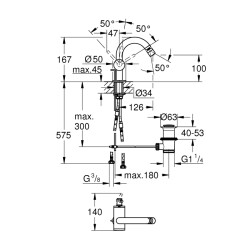 Grohe Atrio Tek Kumandalı Bide Bataryası 1/2' M-Boyut - 32108003 - 2