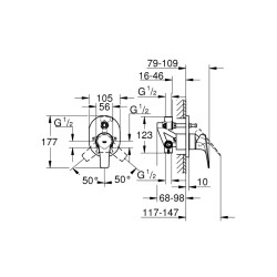 Grohe Bauflow Ankastre Banyo/Duş Bataryası - 29045000 - 2