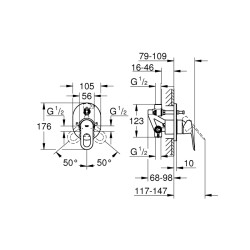 Grohe Bauloop Ankastre Banyo/Duş Bataryası - 29041000 - 2