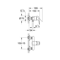 Grohe Bauloop Tek Kumandalı Duş Bataryası - 23340000 - 2