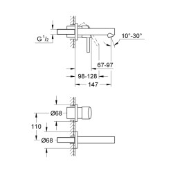 Grohe Concetto 2 Delikli Lavabo Bataryası S-Boyut - 19575001 - 2