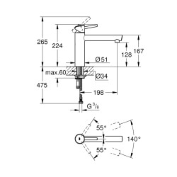 Grohe Concetto Tek Kumandalı Eviye Bataryası - 31128001 - 2