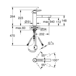 Grohe Concetto Tek Kumandalı Eviye Bataryası - 31129DC1 - 2