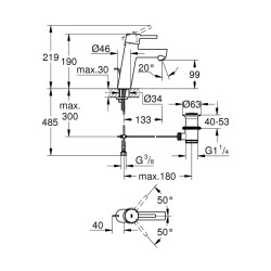 Grohe Concetto Tek Kumandalı Lavabo Bataryası M-Boyut - 23450001 - 2