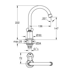 Grohe Costa L Lavabo Musluğu 1/2' - 20393001 - 2