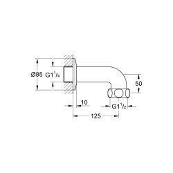 Grohe Duvar Bağlantısı, 1 1/4' - 12432000 - 2