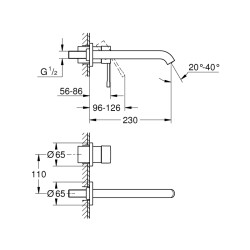 Grohe Essence İki Delikli Lavabo Bataryası L-Boyut - 19967DC1 - 2