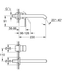 Grohe Essence İki Delikli Lavabo Bataryası L-Boyut - 29193001 - 4