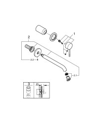 Grohe Essence İki Delikli Lavabo Bataryası L-Boyut - 29193A01 - 2