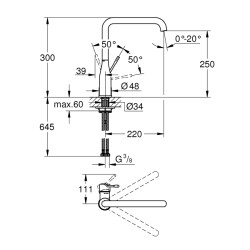 Grohe Essence Tek Kumandalı Eviye Bataryası - 30269Dc0 - 2