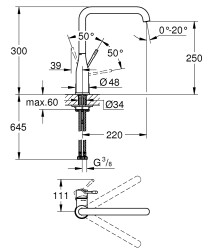 Grohe Essence Tek Kumandalı Eviye Bataryası - 30505A00 - 4