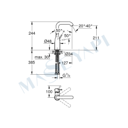 Grohe Essence Tek Kumandalı Lavabo Bataryası 1/2' L-Boyut - 24177KF1 - 8