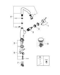 Grohe Essence Tek Kumandalı Lavabo Bataryası 1/2' L-Boyut - 24182001 - 2