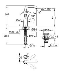 Grohe Essence Tek Kumandalı Lavabo Bataryası 1/2' L-Boyut - 24182001 - 4