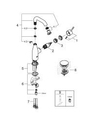 Grohe Essence Tek Kumandalı Lavabo Bataryası M-Boyut - 24181001 - 2