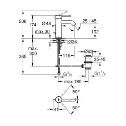 Grohe Essence Tek Kumandalı Lavabo Bataryası S - 24171A01 - 2