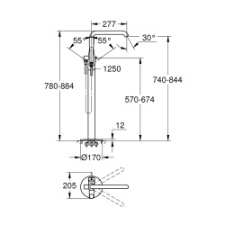 Grohe Essence Yerden Küvet Bataryası - 23491Dc1 - 2