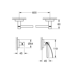 Grohe Essentials Guest 3'Ü 1 Arada Banyo Aksesuar Seti - 40775Dc1 - 2