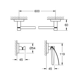 Grohe Essentials Guest 3'Ü 1 Arada Banyo Aksesuar Seti - 40775EN1 - 2