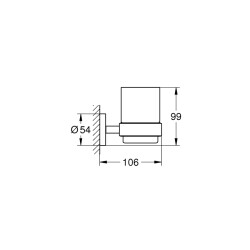 Grohe Essentials Tutamaçlı Cam Fırçalık - 40447EN1 - 2