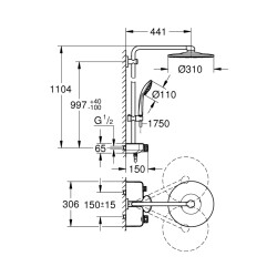 Grohe Euphoria Smartcontrol 310 Duo Duş Sistemi Duvara Monte Termostatik Bataryalı Duş Sistemi - 26507Al0 - 2