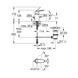 Grohe Eurocosmo Tek Kumandalı Bide Bataryası S-Boyut - 32839000 - 2