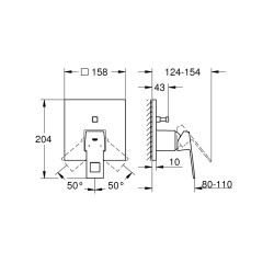 Grohe Eurocube Ankastre Banyo/Duş Bataryası - 24062Al0 - 2