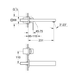 Grohe Eurocube İki Delikli Lavabo Bataryası M-Boyut - 23447Dc0 - 2