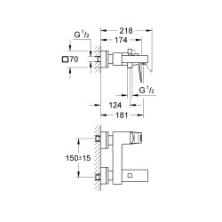 Grohe Eurocube Tek Kumandalı Banyo Bataryası - 23140Al0 - 2