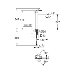 Grohe Eurocube Tek Kumandalı Lavabo Bataryası Xl-Boyut - 23406Dc0 - 2