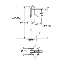 Grohe Eurocube Yerden Küvet Bataryası - 23672Dc1 - 2