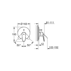 Grohe Eurodisc Cosmopolitan Ankastre Banyo/Duş Bataryası - 19548Ls2 - 2