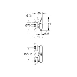 Grohe Eurodisc Joy Tek Kumandalı Duş Bataryası - 23430000 - 2