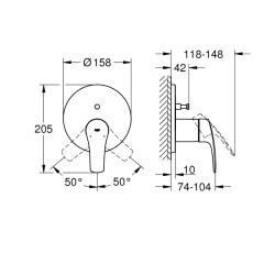 Grohe Eurosmart Ankastre Banyo/Duş Bataryası - 24043003 - 2