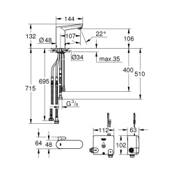 Grohe Eurosmart Cosmopolitan E Powerbox - 36386001 - 2