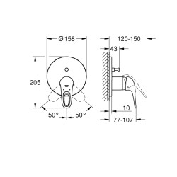 Grohe Eurostyle Ankastre Banyo/Duş Bataryası - 24049003 - 2