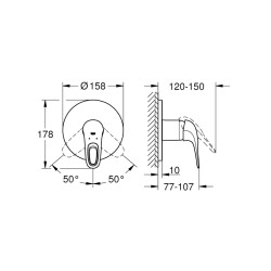 Grohe Eurostyle Ankastre Duş Bataryası - 24048003 - 2