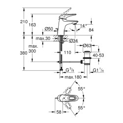 Grohe Eurostyle Tek Kumandalı Lavabo Bataryası S-Boyut - 23564003 - 2