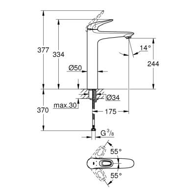 Grohe Eurostyle Tek Kumandalı Lavabo Bataryası Xl-Boyut - 23570003 - GROHE (1)