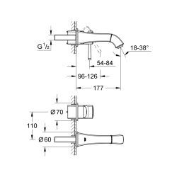 Grohe Grandera 2 Delikli Lavabo Bataryası S-Boyut - 19929000 - 2