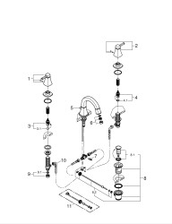 Grohe Grandera 3 Delikli Lavabo Bataryası 1/2' M-Boyut - 20624000 - 2