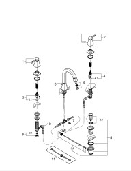 Grohe Grandera 3 Delikli Lavabo Bataryası L-Boyut - 20619000 - 2