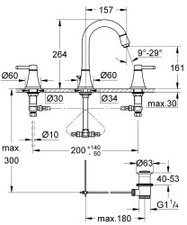 Grohe Grandera 3 Delikli Lavabo Bataryası L-Boyut - 20619000 - 4