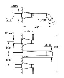 Grohe Grandera 3 Delikli Lavabo Bataryası L-Boyut - 20623IG0 - 4