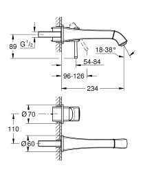 Grohe Grandera İki Delikli Lavabo Bataryası L-Boyut - 29417000 - 4