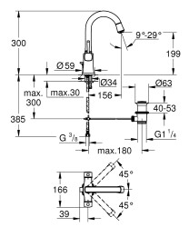 Grohe Grandera Tek Delikli Lavabo Bataryası 1/2' L-Boyut - 20666000 - 4