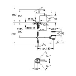 Grohe Grandera Tek Kumandalı Bide Bataryası 1/2' M-Boyut - 23315Ig0 - 2