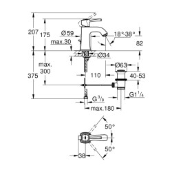 Grohe Grandera Tek Kumandalı Lavabo Bataryası M-Boyut - 23303Ig0 - 2