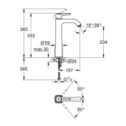 Grohe Grandera Tek Kumandalı Lavabo Bataryası Xl-Boyut - 23313000 - 2