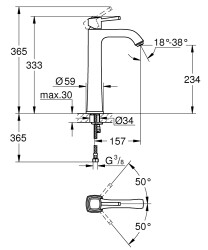 Grohe Grandera Tek Kumandalı Lavabo Bataryası Xl-Boyut - 24371000 - 4